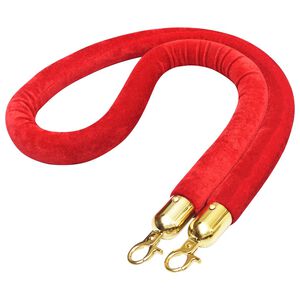 vidaXL Stanchion Stand Rope Red and Golden Velvet