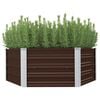 vidaXL Raised Garden Bed Brown 129x129x45 cm Galvanised Steel