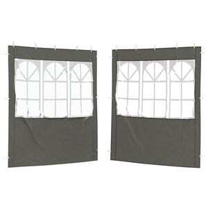 vidaXL Party Tent Sidewall 2 pcs 200 x 195 cm Anthracite PE and Steel
