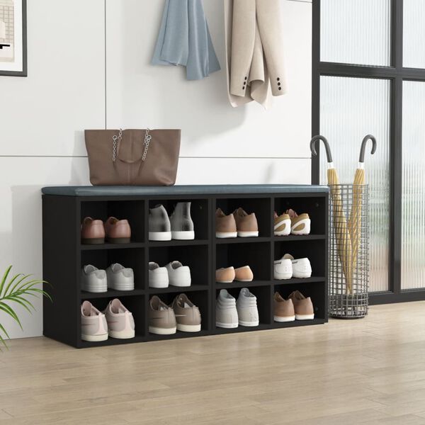 vidaXL Shoe Cabinets 2 pcs Black 52.5x30x50 cm
