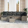 vidaXL Garden Sofa Set 8 pcs Grey 287.5 x 122.5 x 85 cm Poly rattan