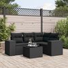 vidaXL 5 Piece Garden Sofa Set with Cushions Black Poly Rattan