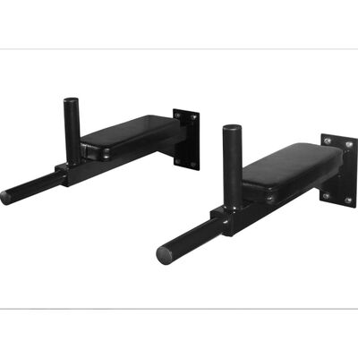 vidaXL Dip Bar Set 2 pcs Wall-mounted Steel Black