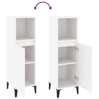 vidaXL Bathroom Cabinet White 30x30x100 cm Engineered Wood | vidaXL.com.au
