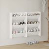 vidaXL Wall Shoe Cabinets 2 pcs White 60x18x90 cm Engineered Wood