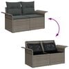 vidaXL Garden Sofa Set with Storage 9 pcs Grey Poly Rattan