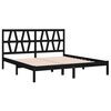 vidaXL Bed Frame without Mattress Black Solid Wood Super King