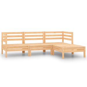 vidaXL 4 Piece Garden Lounge Set Solid Wood Pine