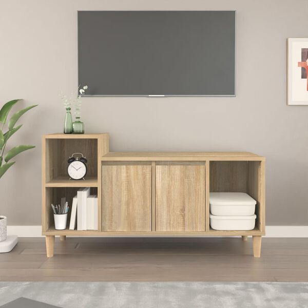vidaXL TV Cabinet Sonoma Oak 100x35x55 cm Engineered Wood