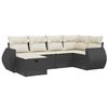 vidaXL 6 Piece Garden Sofa Set with Cushions Black Poly Rattan