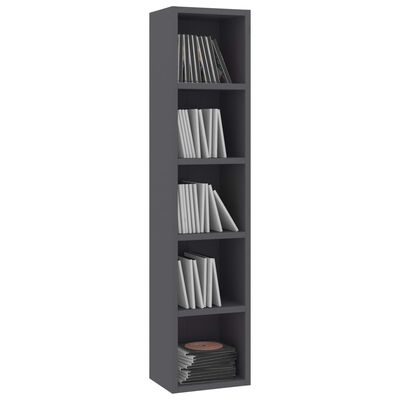 vidaXL CD Cabinet Grey 21x16x93.5 cm Engineered Wood