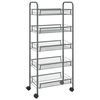 vidaXL 5-Tier Kitchen Trolley Grey 46x26x105 cm Iron