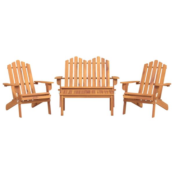 vidaXL 4 Piece Adirondack Garden Lounge Set Solid Wood Acacia