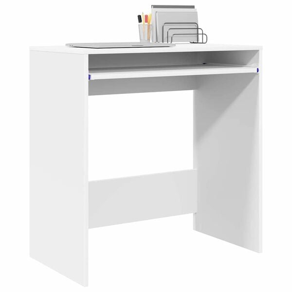 vidaXL Desk with Shelf White 77.5 x 43 x 79 cm Engineered Wood