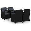 vidaXL 5 Piece Garden Dining Set Black
