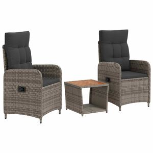 vidaXL Garden Lounge Set 3 pcs Light Grey and Dark Grey