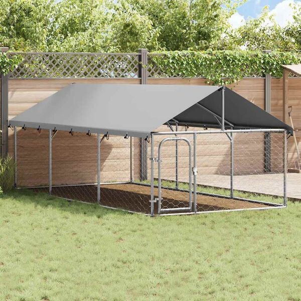 vidaXL Outdoor Dog Kennel with Roof 400x200x150 cm