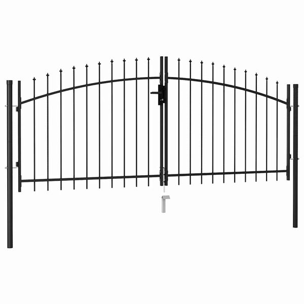 vidaXL Fence Gate Woerden Double Door with Spike Top 299.5x174.5 cm