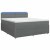 vidaXL Box Spring Bed with Mattress and LED Dark Grey 153 x 203 cm