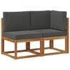 vidaXL Outdoor Middle and Corner Sofa 2 Piece Natural and Anthracite