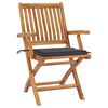 vidaXL Garden Chairs 2 pcs with Anthracite Cushions Solid Teak Wood