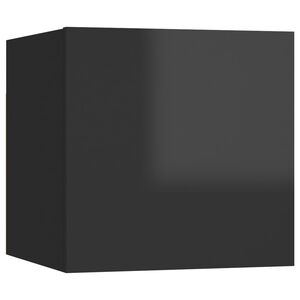 vidaXL Bedside Cabinet High Gloss Black 30.5x30x30 cm Engineered Wood