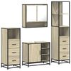 vidaXL 4 Piece Bathroom Furniture Set Sonoma Oak Engineered Wood