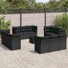 vidaXL 13 Piece Garden Sofa Set with Cushions Black Poly Rattan
