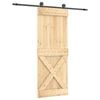 vidaXL Sliding Door 80 x 210 cm Solid Pine Wood (Untreated)