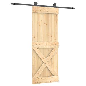 vidaXL Sliding Door 80 x 210 cm Solid Pine Wood (Untreated)