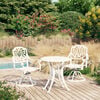 vidaXL 3 Piece Bistro Set Cast Aluminium White