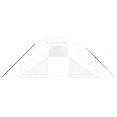 vidaXL Greenhouse with Steel Frame White 64 m² 16x4x2 m