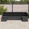 vidaXL Garden Sofa Set with Cushion 7 pcs Black Poly rattan