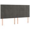 vidaXL LED Headboard Dark Grey 200 cm Velvet