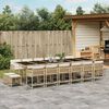 vidaXL 17 Piece Garden Dining Set with Cushions Beige Poly Rattan