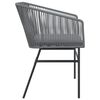 vidaXL Garden Chairs 2 pcs with Cushions Grey Poly Rattan