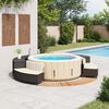 vidaXL Hot Tub Surround Black Poly Rattan and Solid Wood Acacia