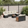 vidaXL 10 Piece Garden Sofa Set with Cushions Black Poly Rattan