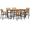 vidaXL 7 Piece Garden Dining Set Solid Wood Acacia and Metal