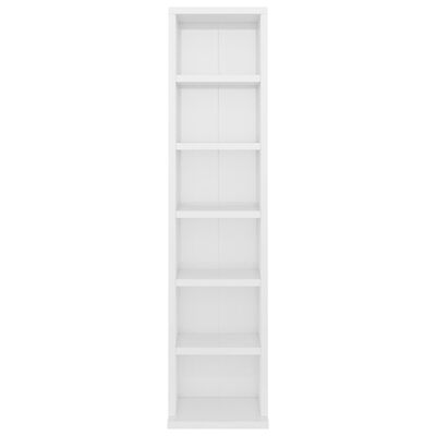 vidaXL CD Cabinet High Gloss White 21x20x88 cm Engineered Wood