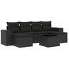 vidaXL 7 Piece Garden Sofa Set with Cushions Black Poly Rattan