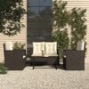 vidaXL 4 Piece Outdoor Lounge Set with Cushions Poly Rattan Black