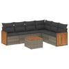 vidaXL 7 Piece Garden Sofa Set with Cushions Grey Poly Rattan