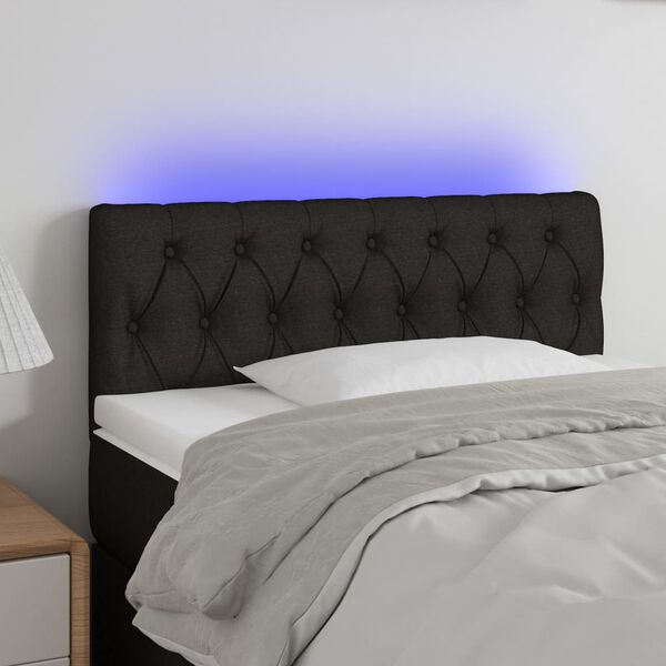 vidaXL LED Headboard Black 100 cm Fabric