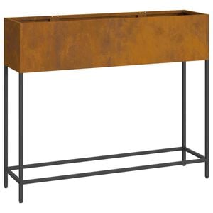 vidaXL Raised Garden Planter Rusty 100 x 26 x 82 cm Weather Steel