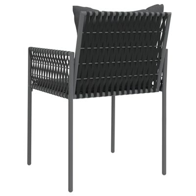 vidaXL Garden Chairs with Cushions 4 pcs Black 54x61x83 cm Poly Rattan