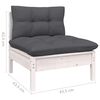 vidaXL 10 Piece Garden Lounge Set with Cushions White Solid Pinewood