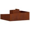 vidaXL Garden Planter Brown 100 x 100 x 50 cm Weathering Steel