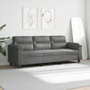 vidaXL 3-Seater Sofa Dark Grey 180 cm Microfibre Fabric
