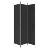 vidaXL 3-Panel Room Divider Black 150x220 cm Fabric
